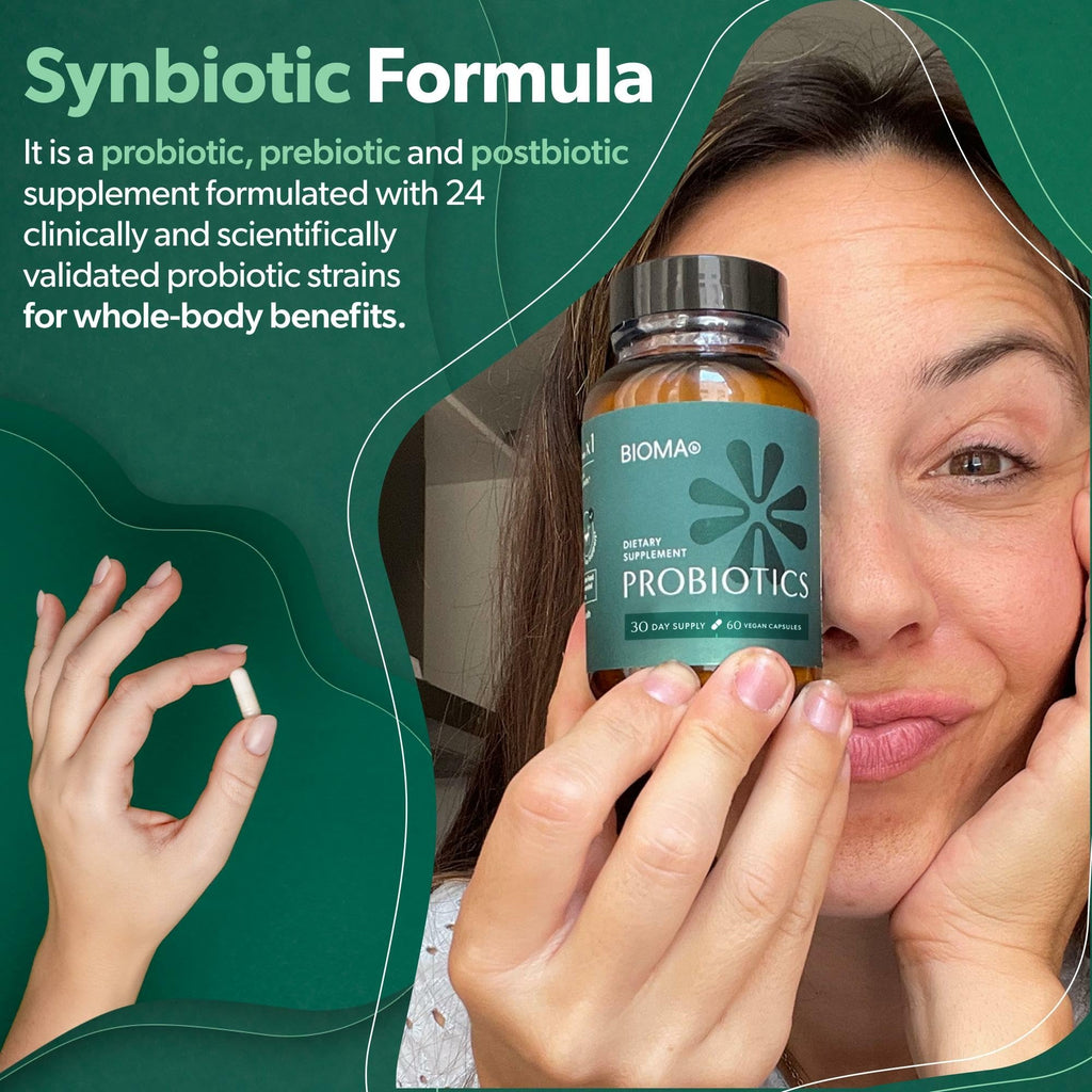 Bioma Probiotics 3-in-1 Gut Health Formula – Digestive Support | 60 Capsules
