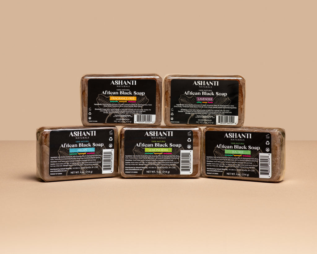 ASHANTI NATURALS 100% African Black Soap - Lavender